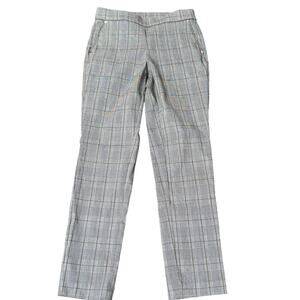 Anne Klein Plaid Patterned Pull-On Pants, Size S